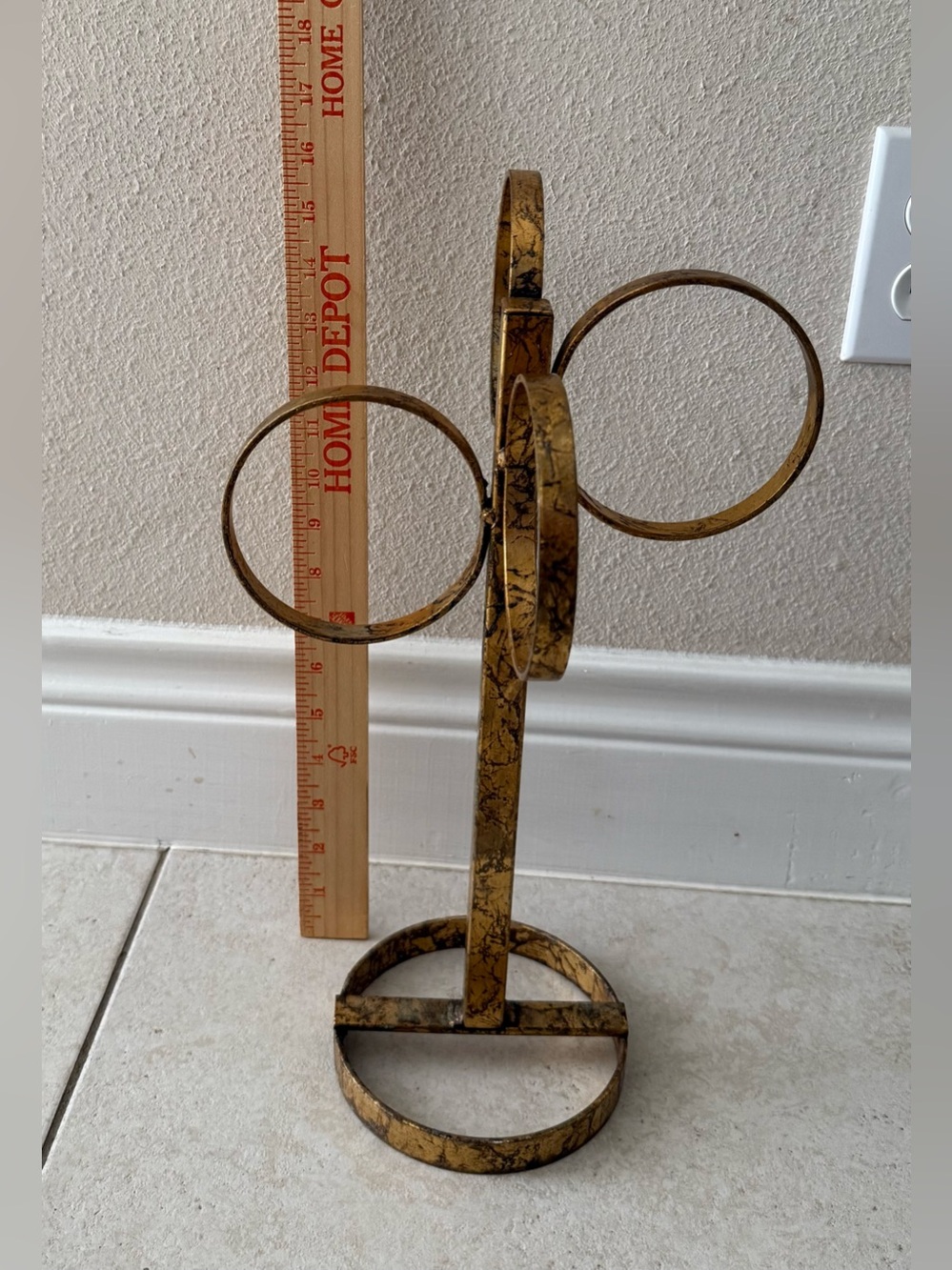 Gold Marbleized Metal Bath Towel or Jewelry Display Stand